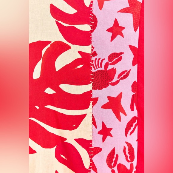 Farm Rio NWT Mixed Red Monstera Asymmetrical Midi Dress size S - Picture 6 of 7